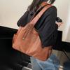 Women Retro Soft Leather Tote Bag Large Capacity Shoulder Handbag Vintage Multi-Pocket Work Shopping Crossdbody Bags
