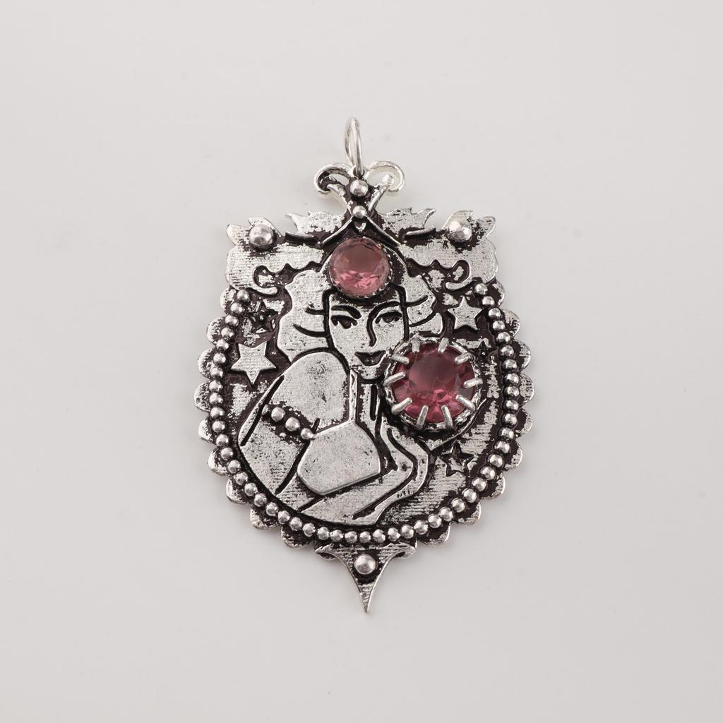 Rhodolit Edelstein 925 Sterling Silber Handgefertigter Schmuck Schöner Anhänger 1,9" Geschenk für deine Liebe CP-44-14