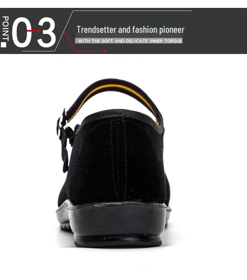 2024 Summer Non-slip Soft Sole Breathable Black Shoes for Work and Dance