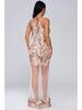 Elegant Sequin V-Neck Backless Mesh Evening Dress