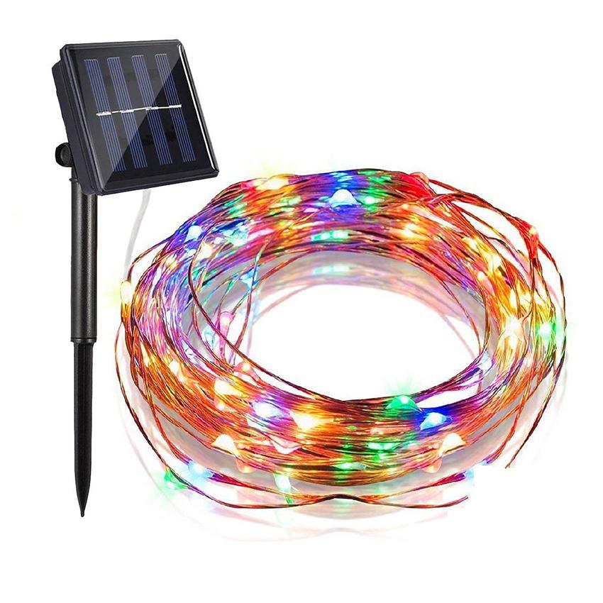 Copper Waterproof Patio Garden Christmas Christmas Lights Wire Solar Power Lights 8 Modes