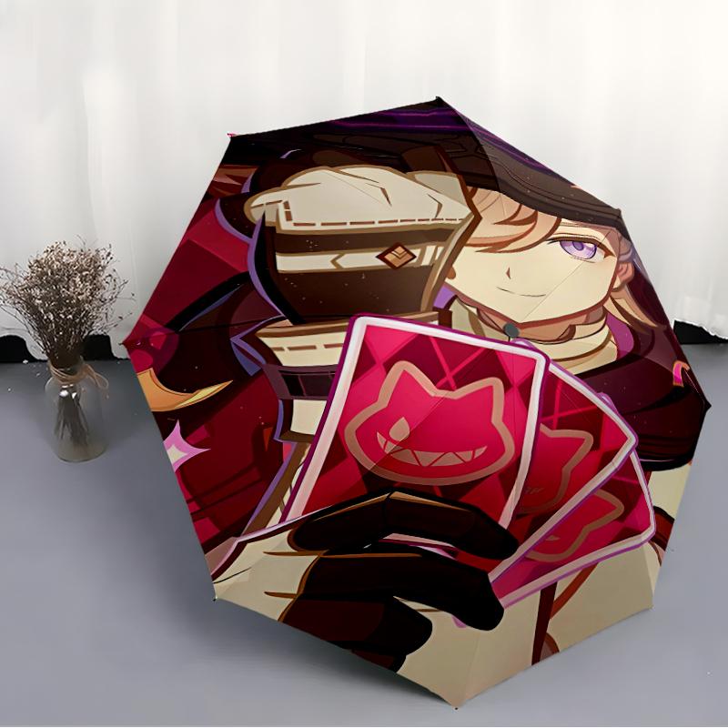 1pc Genshin Impact Lyney1 Umbrella, Sun Protection, And UV Shielding. It Has Eight Sturdy Ribs for Outdoor Use And Perfect Gift