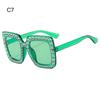 Crystal Oversized Sunglasses for Women Rhinestone Square Diamond Sun Glasses Retro Big Frame Sparkling Eyewear  New