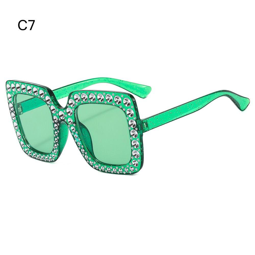 Crystal Oversized Sunglasses for Women Rhinestone Square Diamond Sun Glasses Retro Big Frame Sparkling Eyewear  New
