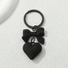 Y2K Bow Heart Keychain Cute Cool Matte Color Key Ring Purse Bag Backpack Car Key Charm Earbud Case Accessory Women   Gift