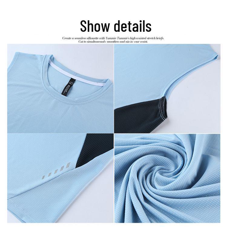 Men's Quick-Dry Sleeveless Basketball Top - Ice Silk Fitness Vest for Running and Training