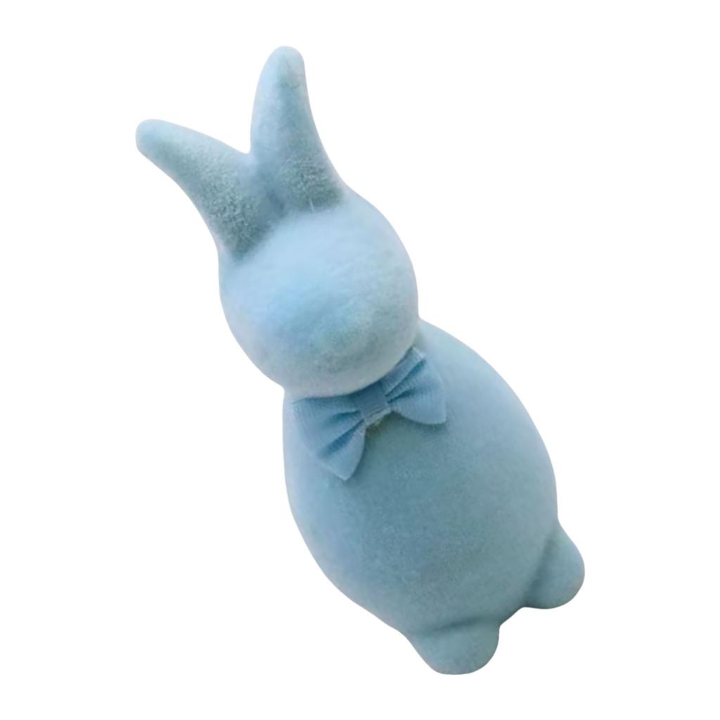 Realistic Craft Colorful Flockeds Easters Rabbits Figurine for Balconys Garden and Window Display Decoration