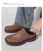 Men's Retro Split-Toe Leather Loafers & Mules - Large Size Slip-On Half Slippers