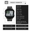 Reginald Watches for Men Fashion Trend Multifunction Outdoor Sports Watch LED Large Digital Display Chronograph Stainless Steel Square Watches