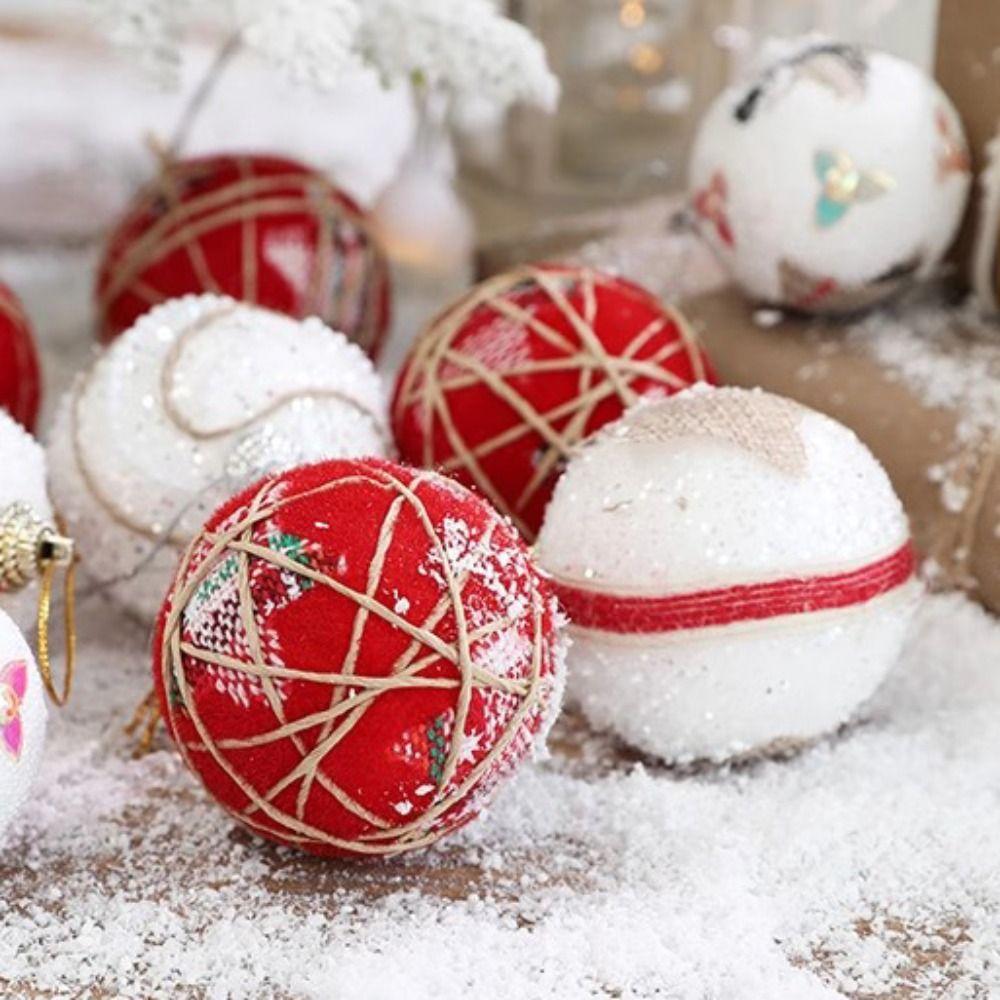 6pcs Creative Christmas Tree Pendant 6cm Hanging Ornament Christmas Foam Ball  Shopping Mall Scene