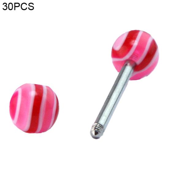 

30 шт. разноцветные кольца для языка, стержни из хирургической стали 316L, штанга, ювелирные изделия для пирсинга