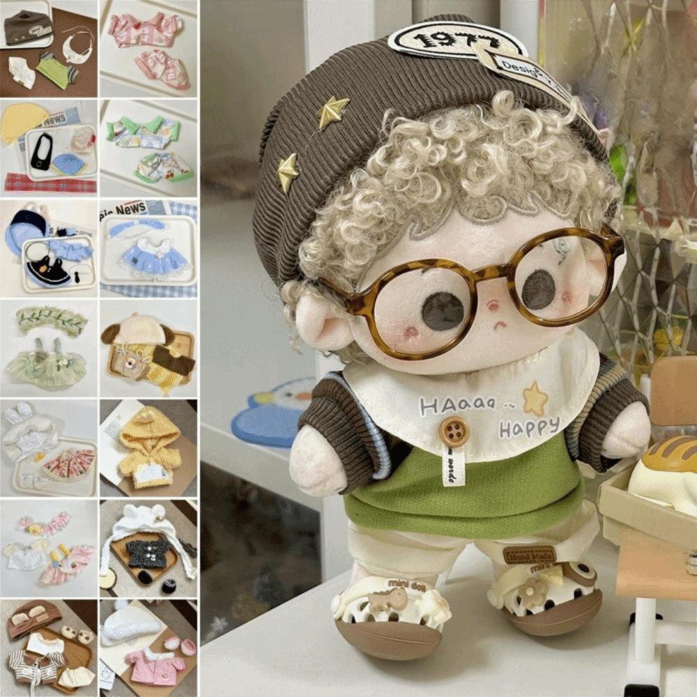 Multiple Styles Doll Clothes Hand-made Plush Doll Clothes Plush Doll Dressing  20cm Cotton Doll