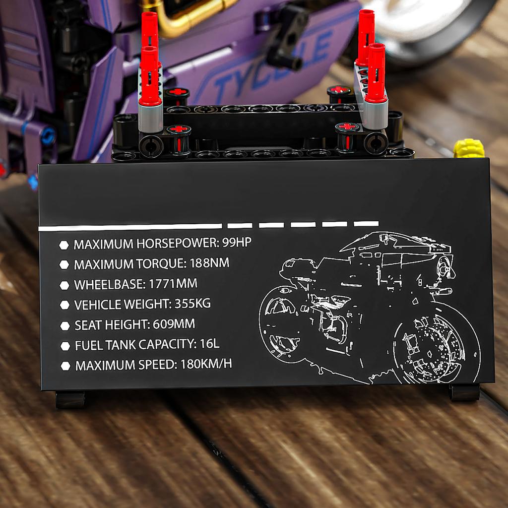 1:5 Scale Model Latte Motorcycle Supercar Building Block City Technique Racing Speed Champions Sport Car Toy Children's Birthday Gift No.T4055