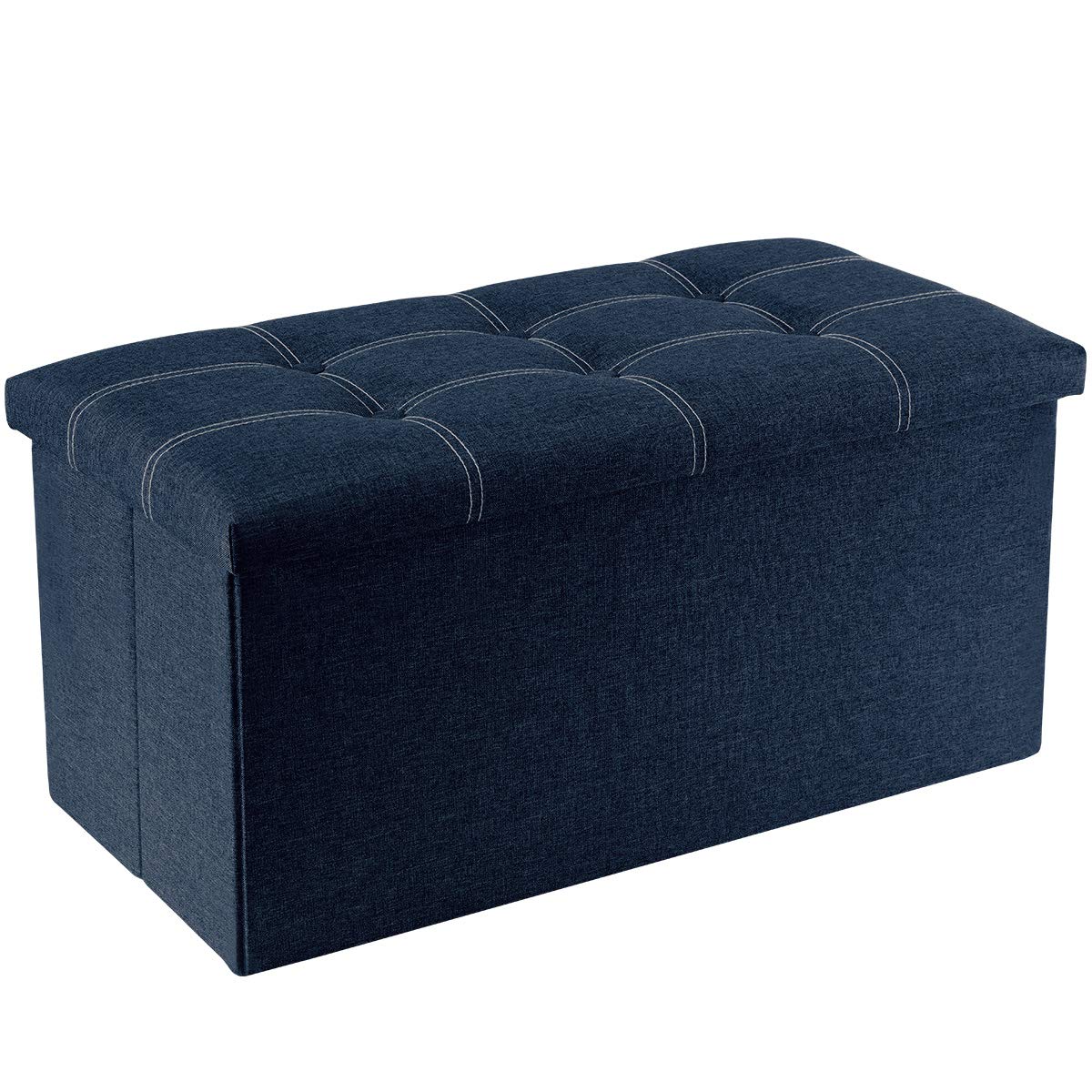 

YOUDENOVA Складное хранение с пуфом и подходит для гостиной и изготовлено из табурета грузоподъемностью 160 кг, двухместный, хранение, подставка для ног, комнаты, синий