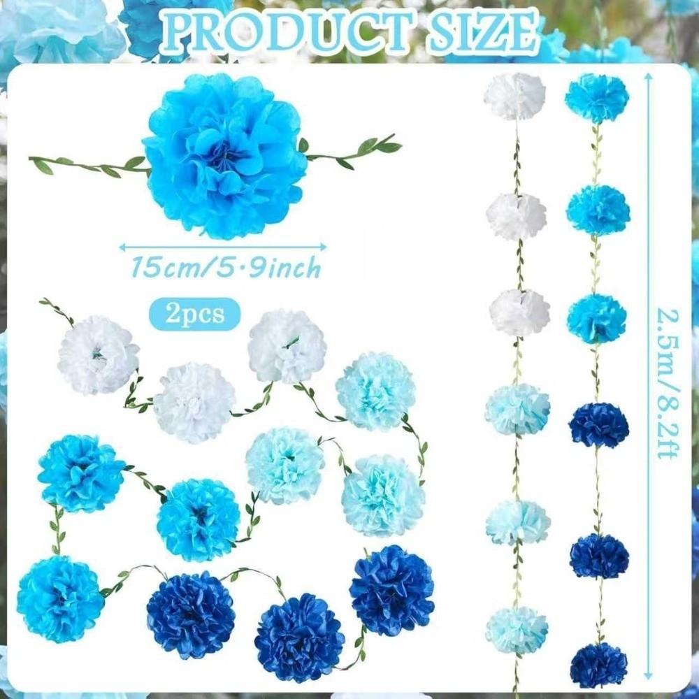 Tissue Paper Hanging Artificial Flowers 2.5m Artificial Flowers Garland Birthday Party Decorations