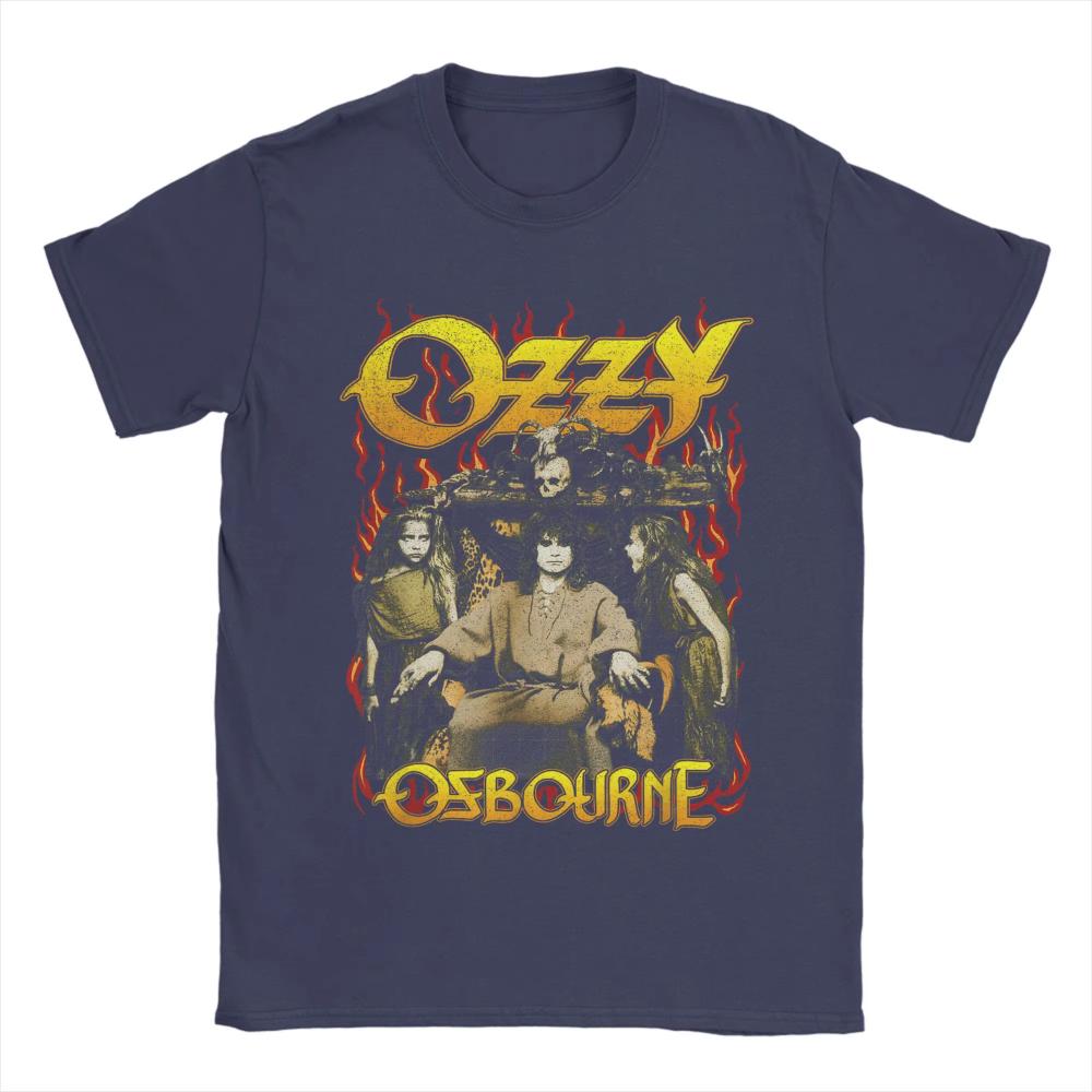 Heavy Metal Rock Ozzy Osbourne Red Flame Male T-Shirt Summer T-Shirts Cotton Harajuku Tshirt for Man Women Short Sleeve Clothing