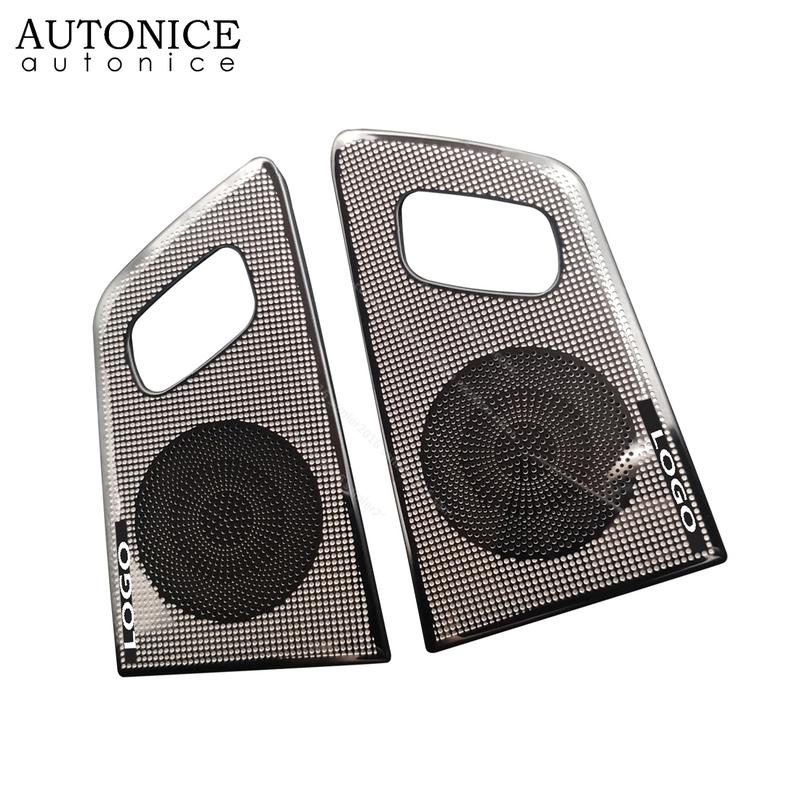 2pc Stainless Postern Door Speaker Audio Ring Cover Trim Fit for Ford Everest Endeavour 2015 2016 2017 2018