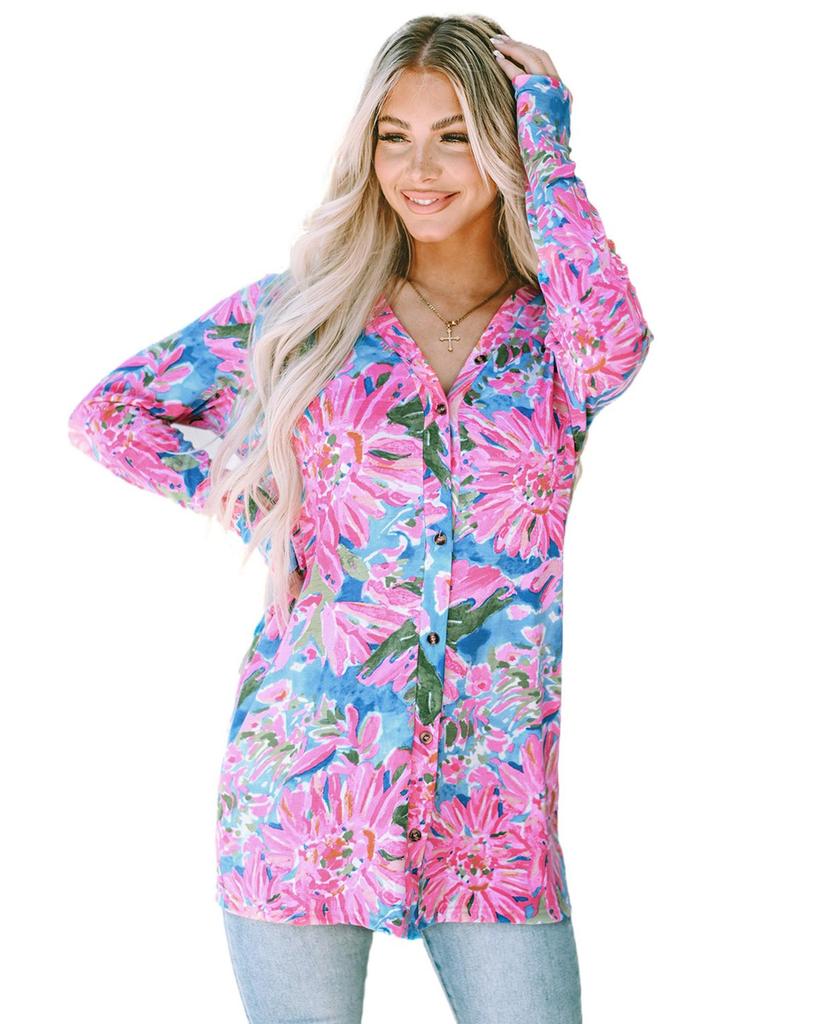 Azura Exchange Langärmiger Strickcardigan mit Knopfleiste