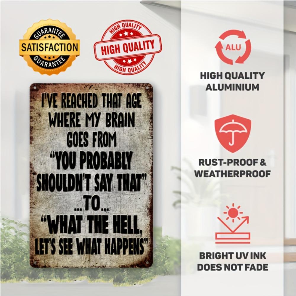 Vintage-Inspired "You're So Old for My Brain" Metal Sign, Humorous Aluminum Wall Art for Home Cafe Garage Garden Decor