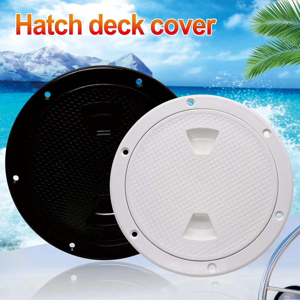 Accessoires de bateau Trappe de bateau 4" 6" 8" ABS Ronde Antidérapante Trappe d'inspection avec Couvercle Amovible pour Bateau Marin Yacht Noir/Blanc