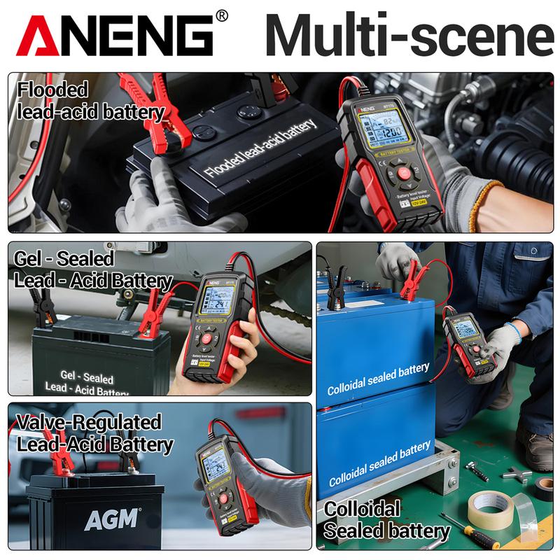 12V 24V Car Lead-Acid Battery Tester Analyzer Auto Load Test ANENG BT175 50~ 1999CCA Charging Circuit Loads Diagnostic Tools
