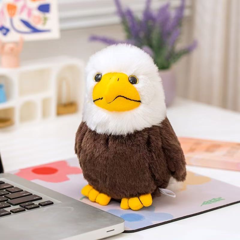 17cm simulation bald eagle stuffed plush toy figurine cartoon anime cute pillow cushion children's birthday gift fun doll