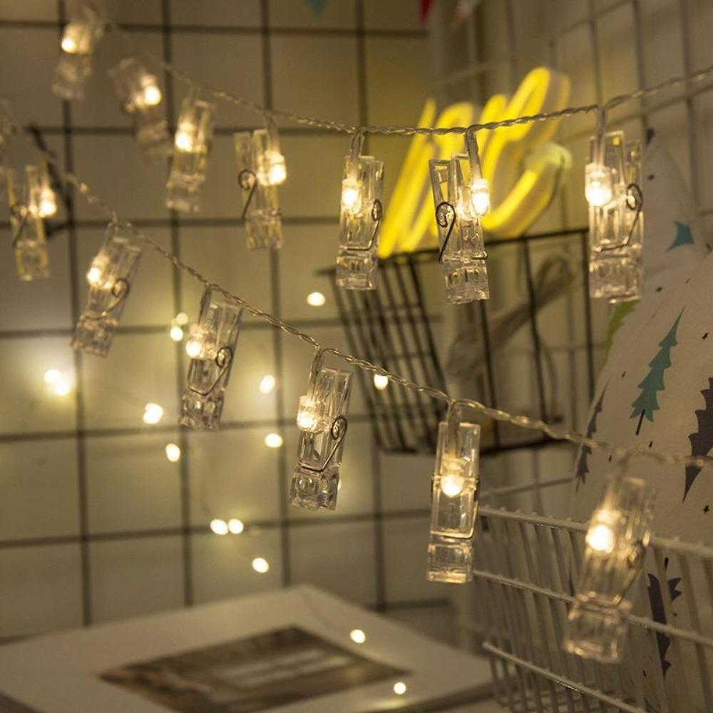 10 LED Photo Clips String Lights Hanging Cards Holder Holiday Lamp Gifts Decorative Light