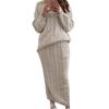 Winter Frauen Gestrickte 2 Stück Set Casual Einfarbig Langarm Pullover Pullover Top + Gestrickte Röcke 2PCS Anzüge frauen Warme Sets
