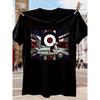 Scooter Subculture T-Shirt with Union Jack & Scooter Rider Graphic - Casual Short Sleeve Crew Neck Tee for British Crew Style, Year-Round Wearable