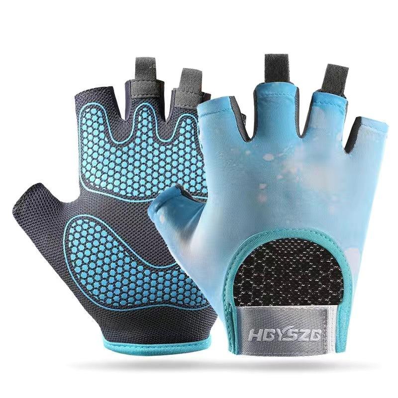 Fitness half finger men's sports non-slip shock absorption air cushion wear-resistant horizontal bar anti-cocooning cycling gloves