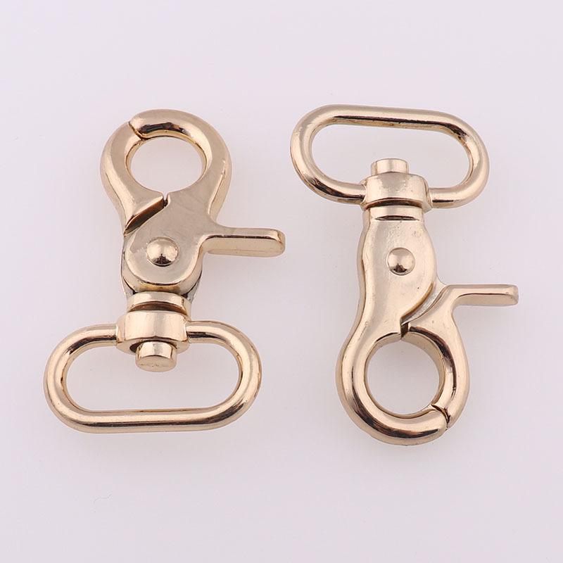 57mm Light Gold Plated Alloy Dog Hook Buckle - Eco-friendly Metal Keychain & Luggage Bag Accessory