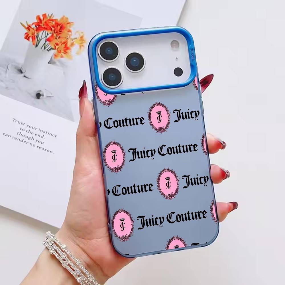 Juicy Couture Handyhülle Farbe Silber Schale Für IPhone 17 16 15 14 13 12 11 Pro Max Plus