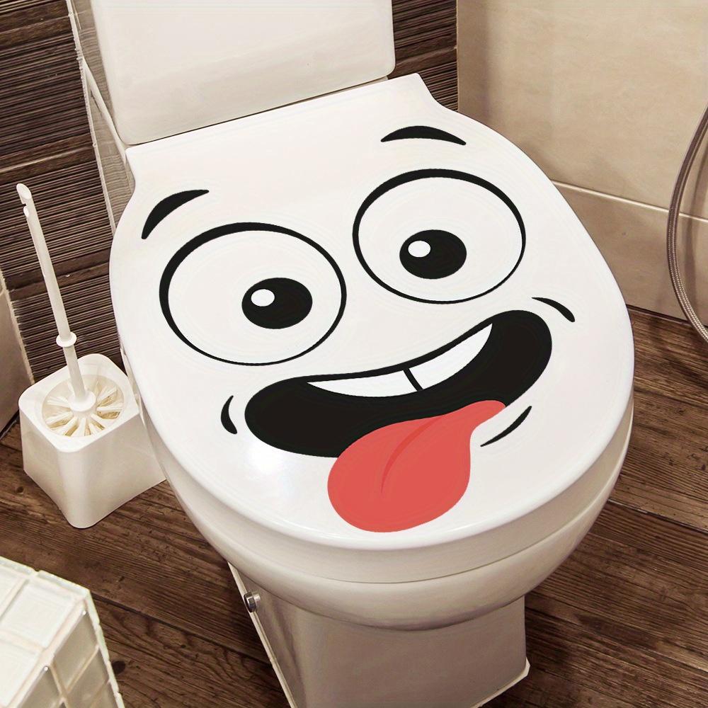 4pcs/ Set of Cartoon Funny Expressions Waterproof Toilet Paste Toilet Lid Decoration Self-paste, Fun Themed Decor