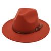 American Big Edge Top Hat Belt Buckle Jazz Hat Men'S And Women'S Felt Hat Street Shooting Gambler Hat Concave Fedora Hat Tide