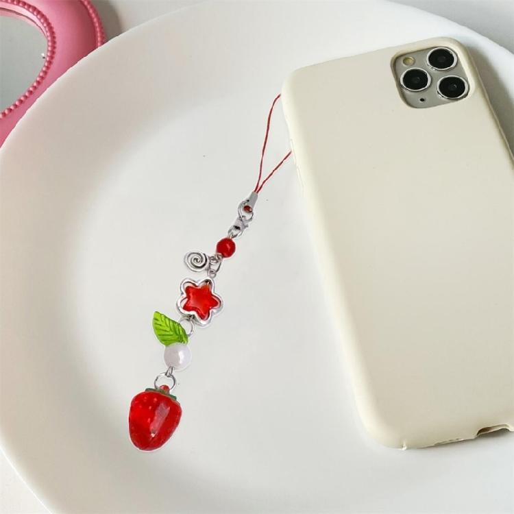 Unique Bag Charm Cute Strawberry Phone Pendant Stylish Keyring Pendant for Key