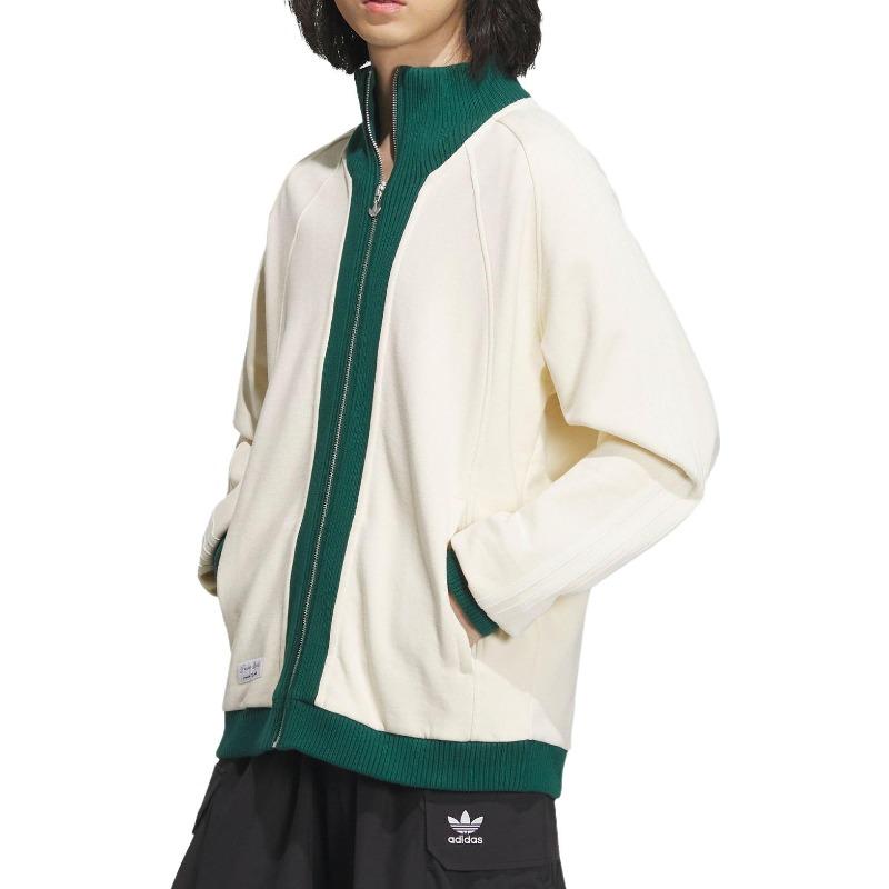 adidas Originals X Notitle Collaboration FW23 Spliced Contrast Zip-Up Stand Collar Jacket Unisex Jacket White IN1087