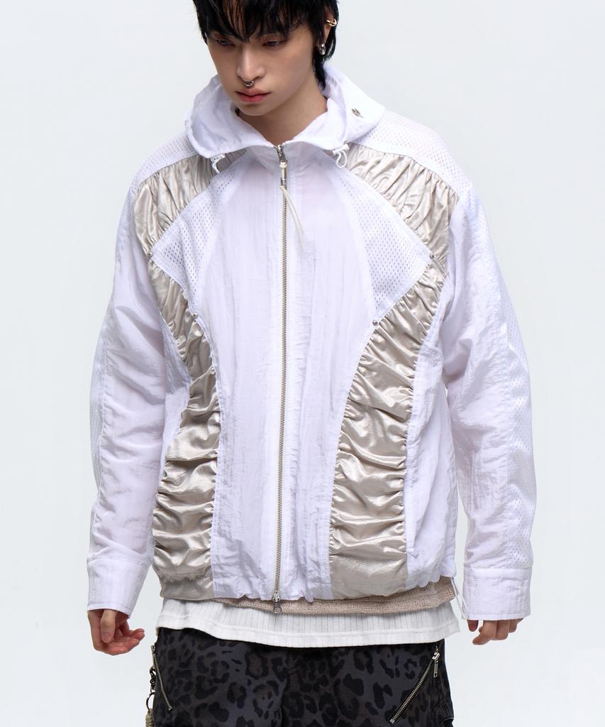 Rssc Curvy Incision Wrinkle Windbreaker - White