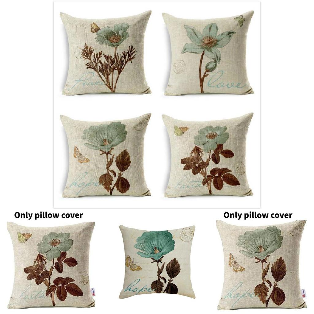 Floral Butterfly Pillowcase For Living Room Decor With Polyester Material For Home Use