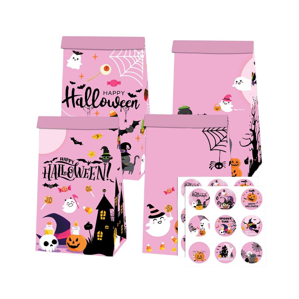 Halloween Snacks, Paper Bags, Cute And Funny Sealing Stickers, Decorative Props, Party Supplies.