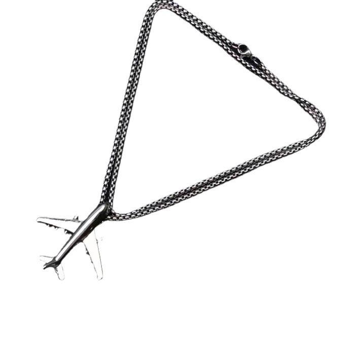 Kinder Hip-Hop Flugzeug Anhänger Halskette - Trendiger Modeschmuck für Jungen und Mädchen