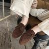 Fashion Women Pumps Low Heels Round Toe Lace Up Sheep Suede Quality Shoes Woman Retro Lace-Up Office Lady Working Spring Summer 2025 New