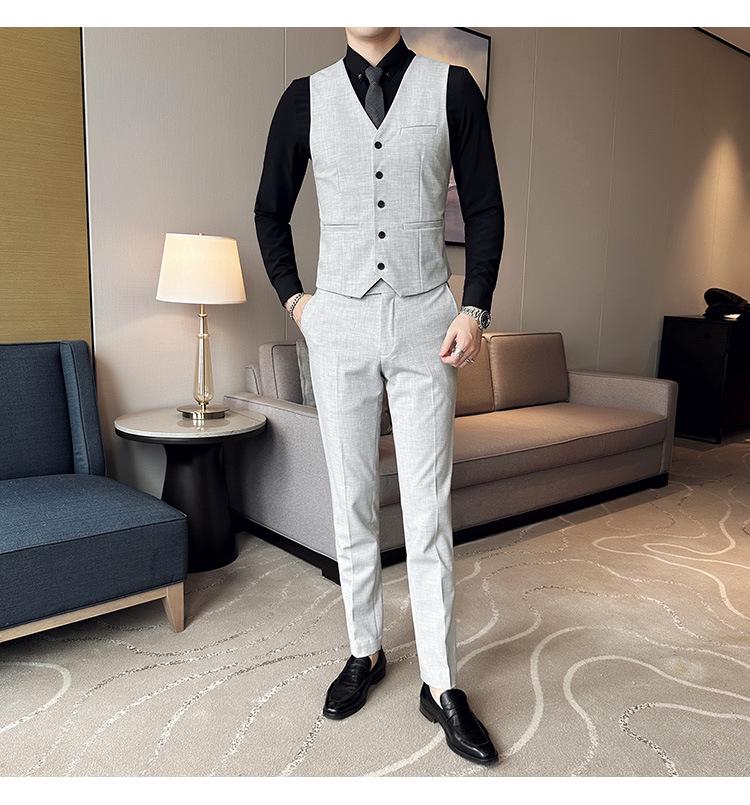 Men's Slim Fit Spring Suit Set with Peak Lapel and Solid Color Formal Wear