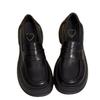 Autumn black platform new British style jk small leather shoes soft sole single shoes