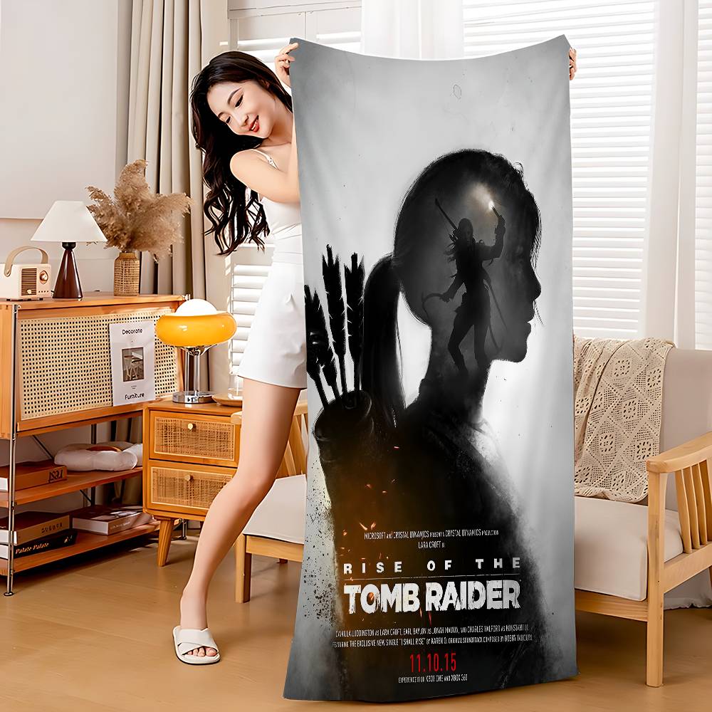 

Tomb Raider Anime Microfiber Beach Towel Absorbent Quick dry Soft Yoga Swimming Resort Mountain Climbing Towel W40*H60(CM)