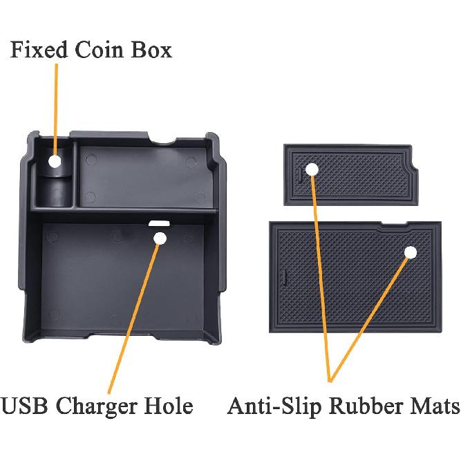 JKCOVER Center Console Organizer Tray Compatible With 2017-  Subaru Impreza And 2018-  Subaru Crosstrek, ABS Material Ert Armrest Storage Box