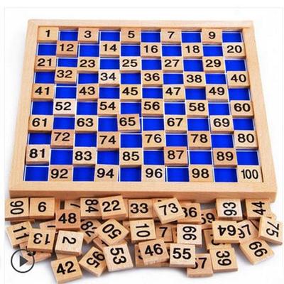 Montessori Holz 1-100 Zahlenleiste & Sortierbrett Lernspielzeug