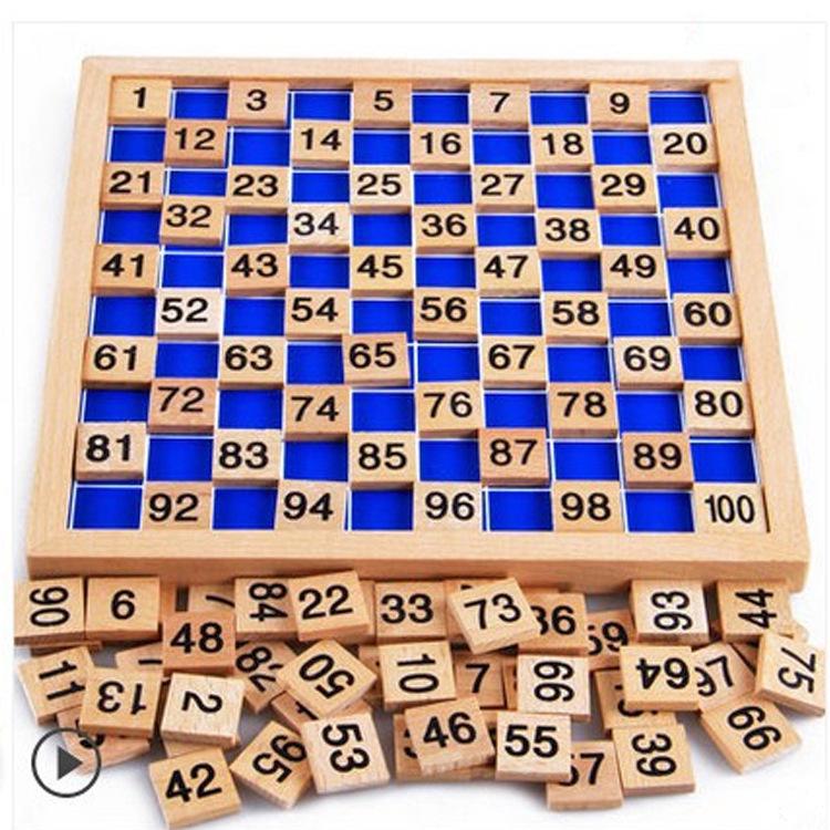 Montessori Wooden 1-100 Number Strip & Sorting Board Educational Toy