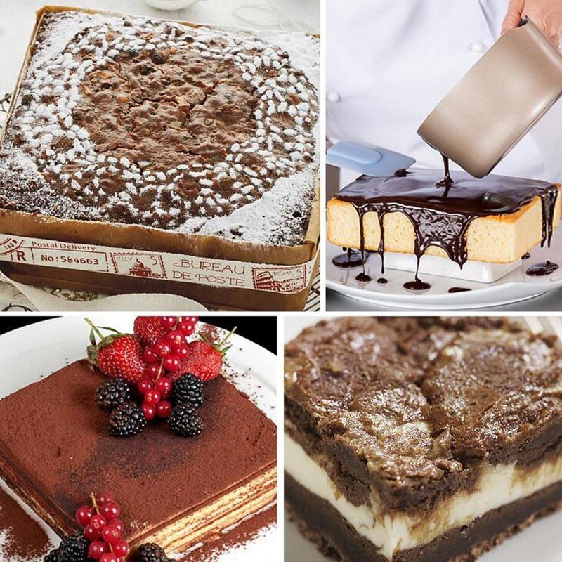 Stainless Steel DIY Cake Cutter Width Adjustable Square Rectangle Shape Mousse Ring Kitchen Baking Cooking Tool Cake Molds