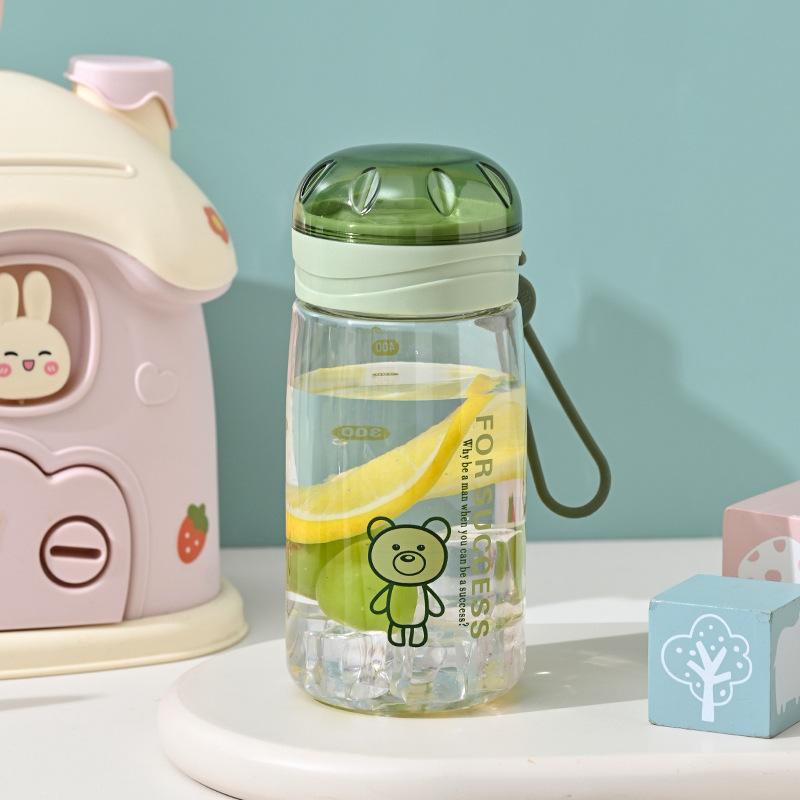 Water bottle plastic cup large capacity female student Korean cute water cup high value easy cup with scale anti-drop cup