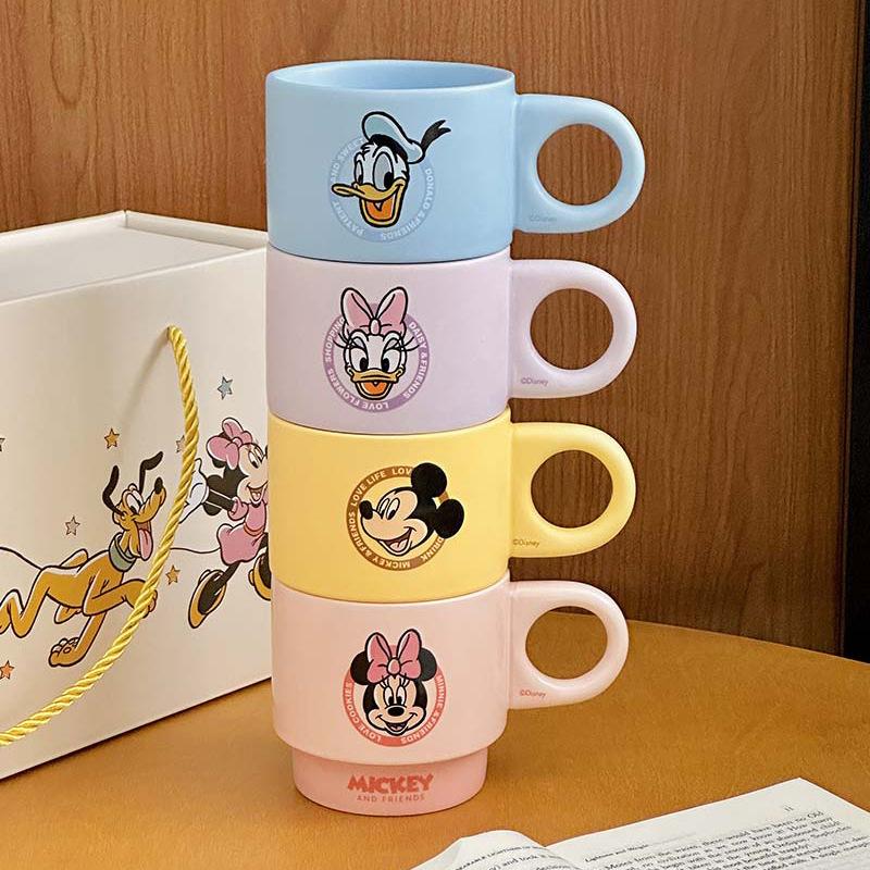 

Minnie Mickey Ceramic Cute Water Cup Home Stackable Cup Stackable Mug Gift Box Souvenir 320ml